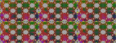 Raster Illustrasyon 'da moda olmayan çiçek deseni. Düz Çiçek Elementleri Tasarımı. Renkli Yaz Temalı Kusursuz Arkaplan. Kahverengi renkte çiçekler.