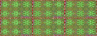 Raster illüstrasyonu. Yeşil ve nötr renklerde. Güzel kumaş deseni. Raster illüstrasyonunda kusursuz çiçek deseni.