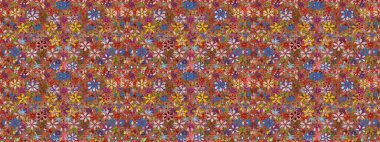 Kahverengi ve kırmızı renkte çiçekler. Çiçekli karalama şeklinde Raster çiçek deseni. Nazik, narin çiçek arkaplanı.