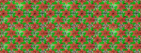 Yeşil ve turuncu renkli küçük çiçekler ve yeşil ve turuncu renkli komik böcekler, raster deseni, illüstrasyon.