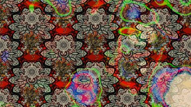 Raster düz çiçek çizim deseni. Hediye ambalaj kağıdı, tebrik kartları, posterler ve pankart tasarımı. Gri renkli çiçekler.