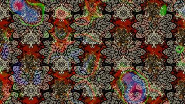 3D çiçekler, eskiz. Raster illüstrasyonu. Gri renklerde.