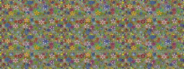 Yeşil ve nötr renklerde çiçeklerle kusursuz çiçek deseni. Çiçekler suluboya tarzında yeşil ve nötr renklerde.