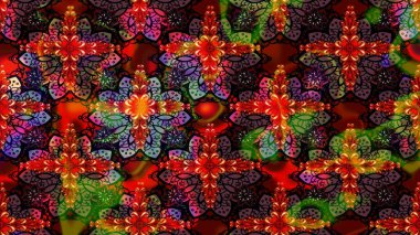 Klasik çiçekler. El çizimi, soyut ve süslü elementler. Yaz çiçekleri teması. Kahverengi renkli. Suluboya resim taklit Raster illüstrasyonu.