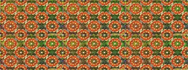 Kahverengi renklerde altın çiçekli altın desenler. Senin tasarımın için, duvar kağıdı. Raster geometrik arka plan. Altın rengi kusursuz illüstrasyon.