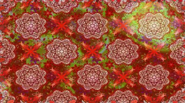 Küçük çiçekteki sevimli çiçek deseni. Raster deseni. Kibar, yaz çiçekleri kırmızı ve kahverengi renklerde. Raster illüstrasyonu.