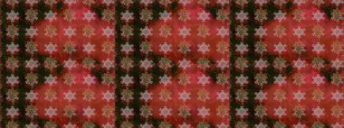 Raster illüstrasyonunda kusursuz çiçek deseni. Kahverengi ve kırmızı renklerde. Güzel kumaş deseni. Raster illüstrasyonu.