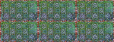 Yeşil renklerde. Küçük çiçekteki sevimli çiçek deseni. Raster illüstrasyonu. Raster deseni. Soyut çiçek pürüzsüz desen arkaplanı.