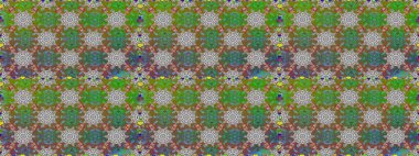 Yumuşak, yeşil renkli bahar çiçekleri. Raster illüstrasyonu. Yaprak ve çiçeklerin suluboya resmi, yeşil renklerde kusursuz desen.