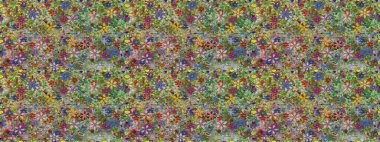 Küçük çiçekli basit, dikişsiz desen. Yeşil renkte şirin çiçekler. Moda baskısı, albüm, ambalaj kağıdı ve duvar kağıdı için zarif dekoratif süslemeler. Raster illüstrasyonu.