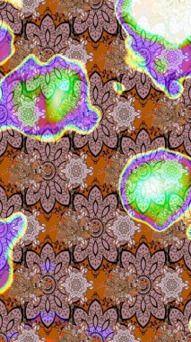 Raster illüstrasyonu. Güzel kumaş deseni. Küçük çiçekteki sevimli çiçek deseni. Güzel karalamalı çiçek deseni çiz..