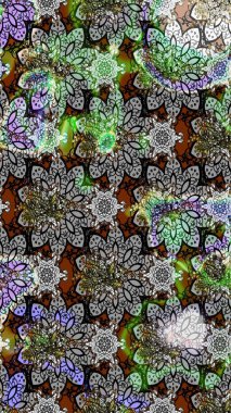 Şirin, zarif çiçekler Raster illüstrasyonu. Yapraklı çizim şekli. Davetiye ve kartpostal tasarımı için dekoratif çiçek unsurları. Poster ya da kapak için arka plan. Tekstil için figür.