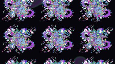 Raster illüstrasyonu. Kumaş, duvar kağıdı ve kağıt üzerine baskı yapmak için gelişen arka plan. Moda arka planında parlak buketler. Eski usul küçük çiçekli şirin bir eskiz deseni..