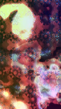 Kahverengi renkli çiçekler. Raster illüstrasyonu. El çizimi çiçekli soyut çizim deseni.