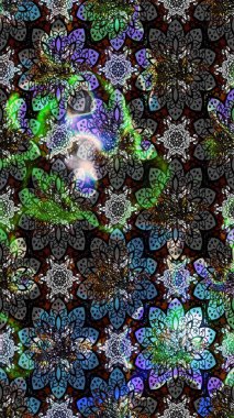 Organik motif arka planı. Çizim kalıbı. Ultraviyole kumaş deseni. Raster illüstrasyonu.