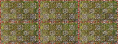 Kusursuz bir arka plan modeli. Raster hisseleri. Suluboya, elle çizilmiş. Kahverengi ve yeşil çiçekler.