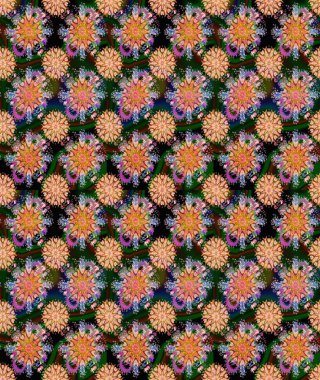 Yumuşak, yaz çiçekli arka plan. Çiçekli karalama şeklinde Raster çiçek deseni. Kahverengi ve nötr renkte çiçekler.