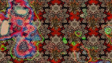 Motley illüstrasyonu. Küçük renkli çiçekler. Küçük çiçekte güzel bir desen. Moda baskıları için zarif bir şablon. Bahar çiçekleri ve bej çiçekleri.