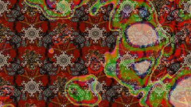 Eskiz arkaplan modeli. Kahverengi yapraklı yabani çiçekler. Suluboya, elle çizilmiş. Raster illüstrasyonu.