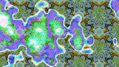 Çiçekli karalama şeklinde Raster çiçek deseni. Yumuşak, bahar çiçekli arka plan. Yeşil renkte çiçekler.