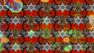 Raster illüstrasyonundaki çiçek desenli çizim. Kahverengi renklerde. Güzel kumaş deseni. Raster illüstrasyonu.