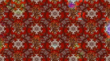 Kahverengi renkte çok kahverengi, zarif küçük çiçekler ve komik böcekler, raster desen, illüstrasyon.