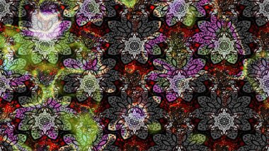 Sevimli çiçek raster deseni. Siyah renkli çiçekler. Renkli Bahar Teması eskiz kalıbı. Düz Çiçek Elementleri Tasarımı.