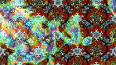 Yeşil renkli etnik çiçeklerle süslenmiş zarif bir eskiz şekli. Raster Çiçek İllüstrasyon Şirin Tekstil.