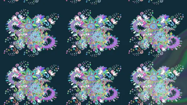 Modern stil dokusu. Çiçek desenli raster, mavi çizgi grafik deseni soyut raster arkaplan.