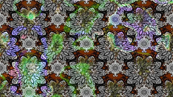 Çizim çiçek deseni duvar kâğıdı olarak kullanılabilir. Gri renkli çiçekler. Raster illüstrasyonu.