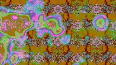 Raster düz çiçek çizim deseni. Hediye ambalaj kağıdı, tebrik kartları, posterler ve pankart tasarımı. Kahverengi renkte çiçekler.