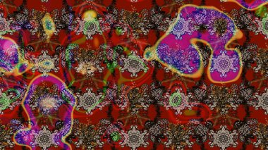 Kızılderili desenli desenli desenli şal deseni. Etnik Mandala süsü. Raster Henna dövme stili. Tekstil, tebrik kartı, boyama kitabı, telefon kılıfı baskısı için kullanılabilir.