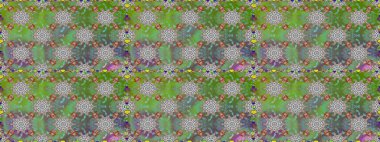 Sabıka fotoğraflarında, bebek kıyafetlerinde, duvar kâğıtlarında, paket kutularında falan kullanılabilir. Raster. Zarif, parlak ve kusursuz yeşil ve gri çiçek desenli tasarım..