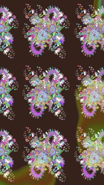 Raster şirin suluboya çiçek desenleri çiziyor. Büyük bir çiçek boyası seti. Kartlar, davetiyeler, tarih kartları ve daha fazlası için kullanılabilir.