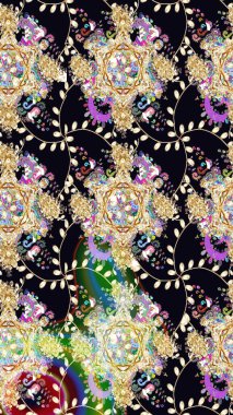 Çiçekli karalama şeklinde Raster çiçek deseni. Nazikçe, güzel çiçek arkaplanı. Siyah renkte çiçekler.