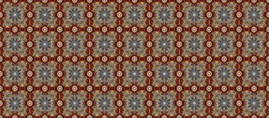 Kahverengi, bej ve gri renklerde Royal retro. Kusursuz desenli altın elementler. Raster illüstrasyonu. Klasik çiçek dokusu. Kart, duvar kağıdı, ambalaj ve tekstil için klasik tasarım. Altın şablon.