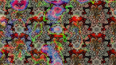 Şirin çiçekli eskiz deseni ve nötr renklerde yapraklar, suluboya çiçek deseni, duvar kağıdı, kart veya kumaş için fayanslı. Raster illüstrasyonu.