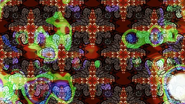 Kahverengi renkte kahverengi papatya deseni. Raster illüstrasyonu. Kahverengi renklerde.