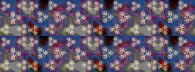 Raster deseni. Raster illüstrasyonu. Küçük çiçekteki sevimli çiçek deseni. Nazikçe, yaz çiçekleri mavi ve gri renklerde.