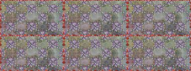 Bahar çiçekli, dikişsiz, sevimli çiçek deseni. Güzel kumaş deseni. Raster illüstrasyonu.