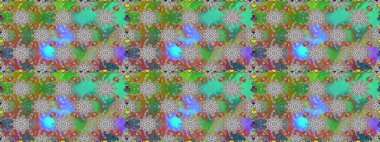 Çiçekli kusursuz retro desen. Yeşil ve gri renkli çiçekler. Renkli Yaz Temalı Kusursuz Arkaplan. Düz Çiçek Elementleri Tasarımı.