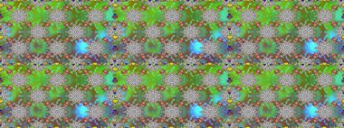 Kumaş desenli papatya çiçeği detayı. Yeşil renkte çiçekler.