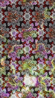 Raster çiçek desenleri çiziyor. Vadinin gri renkli çiçekleri.