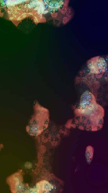 Suluboya elle çizilmiş çiçek desenli eskiz deseni. Parlak renkli fantezi çiçekleri, yapraklar, kahverengi renkli tomurcuklar, kahverengi.