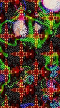 Tekstil için suluboya eskiz deseni. El çizimi çiçek çizimi deseni (fayans). Sevimli çiçekli, desenli, siyah renkli çizim deseni.