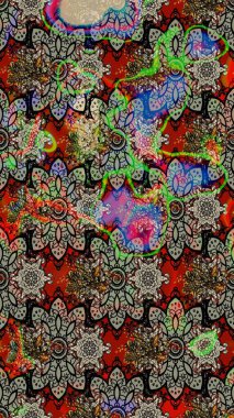 Raster illüstrasyonu. Hoş bir çiçek geçmişi var. Küçük bir çiçekte eskiz deseni. Güzel kumaş deseni.