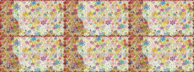 Çocuk stili. Düz Çiçek Elementleri Tasarımı. Renkli Bahar Temalı Kusursuz Arkaplan. Çiçekli pürüzsüz raster arka plan.