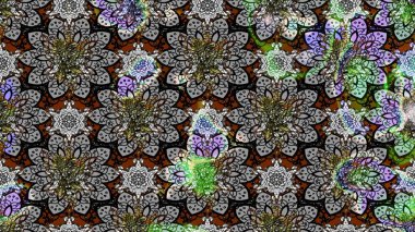 Çiçek deseni. Flower eskiz arka planı. Şatafatlı bahar bahçesi dokusu. Raster illüstrasyonu.