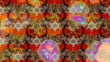 Kahverengi renkli şirin çiçek deseni. Raster Modaya uygun kumaş deseni. Renkli Bahar Teması eskiz kalıbı. Düz Çiçek Elementleri Tasarımı.