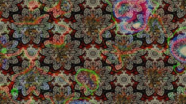 Parlak çiçekli kolaj çiçekleri gridir. Çiçekli zambakların eskiz geçmişi. Çiçek tasarımı için inanılmaz kolaj cennet tarzı..